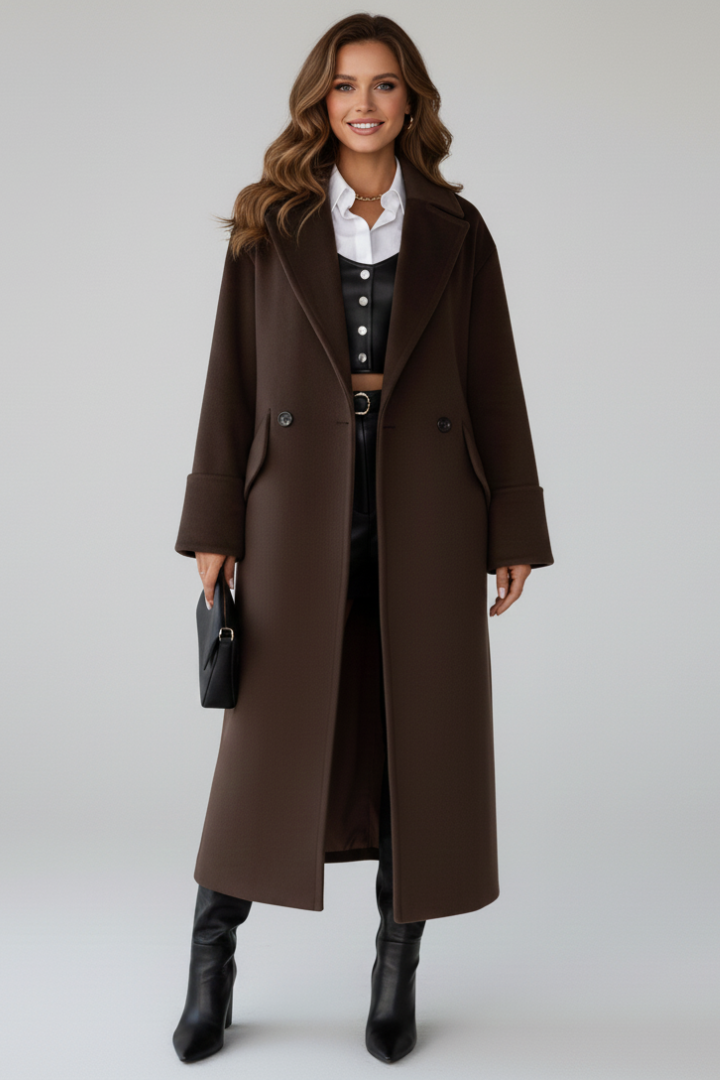 Lillian | Women’s Long Coat with Notched Lapel