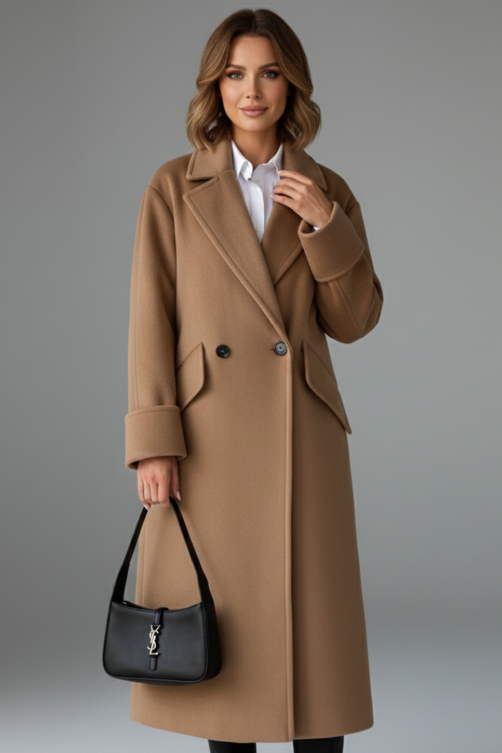 Lillian | Women’s Long Coat with Notched Lapel