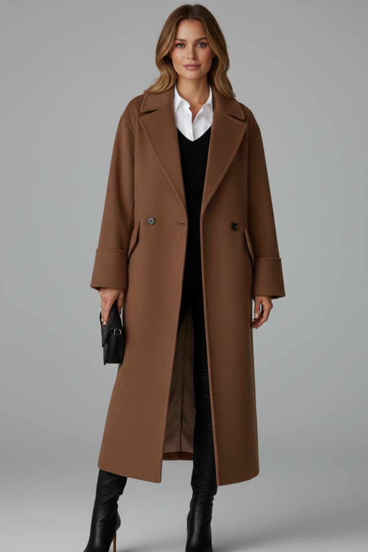 Lillian | Women’s Long Coat with Notched Lapel