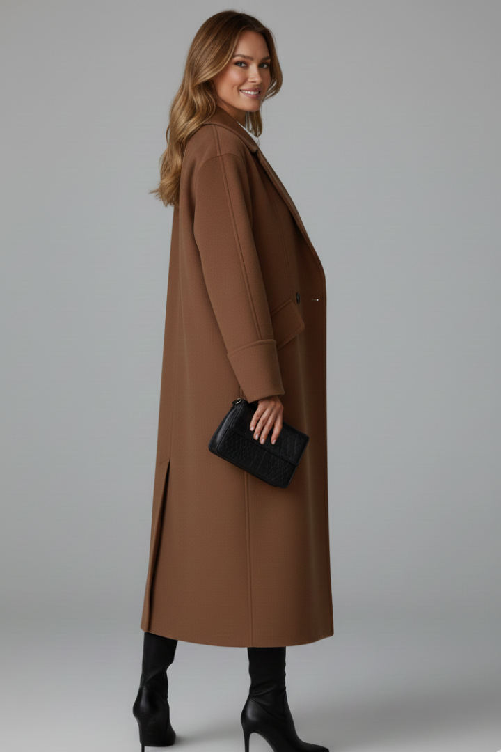 Lillian | Women’s Long Coat with Notched Lapel