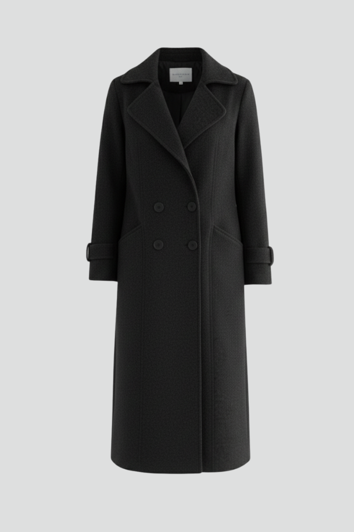Mila | Women’s Long Coat with Turn-Down Collar