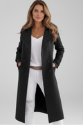 Mila | Women’s Long Coat with Turn-Down Collar