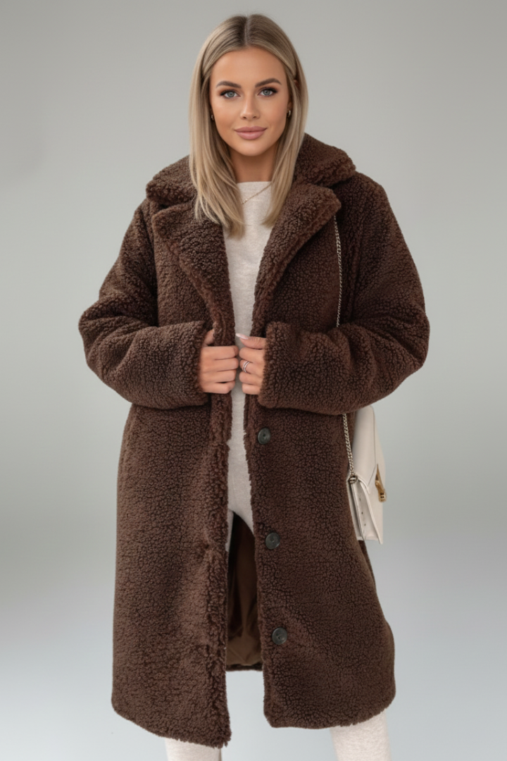 Nora | Elegant Women’s Long Coat with Wide Collar
