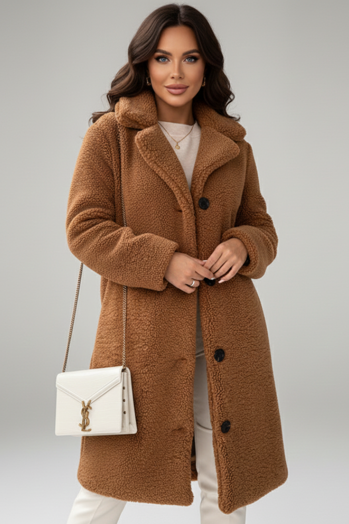 Nora | Elegant Women’s Long Coat with Wide Collar