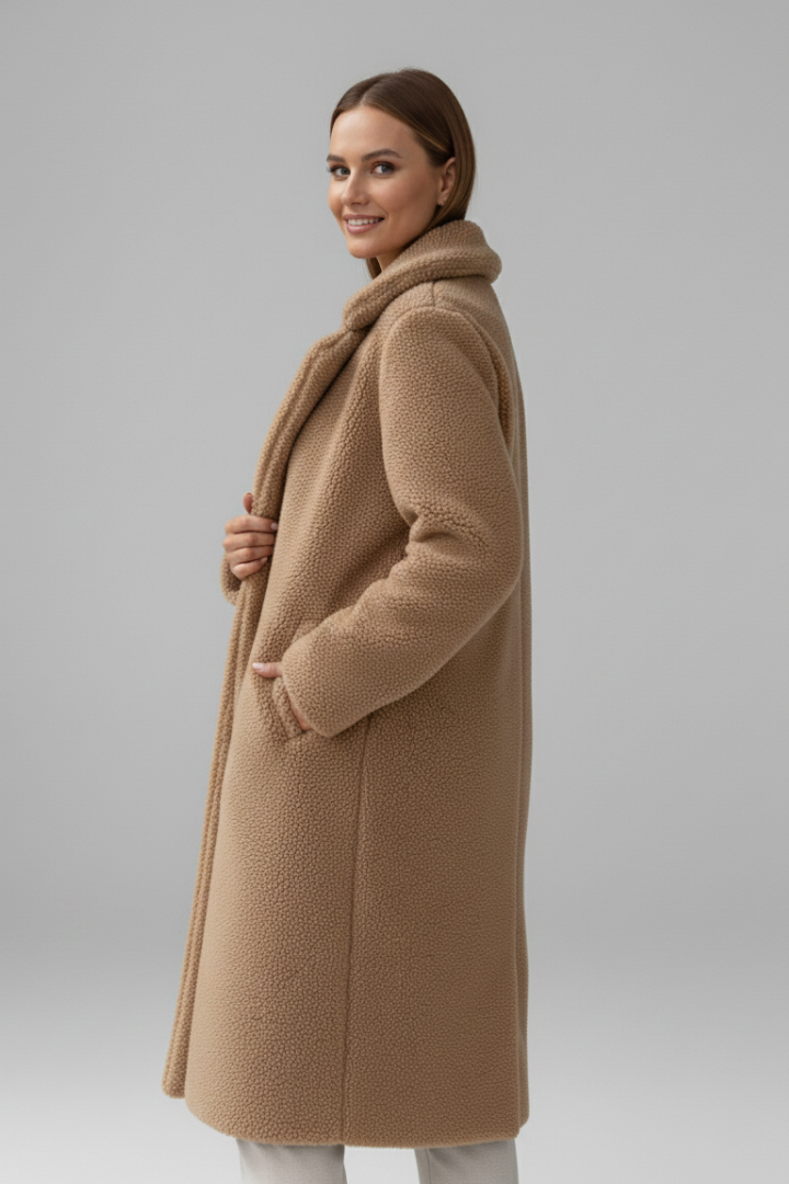 Nora | Elegant Women’s Long Coat with Wide Collar
