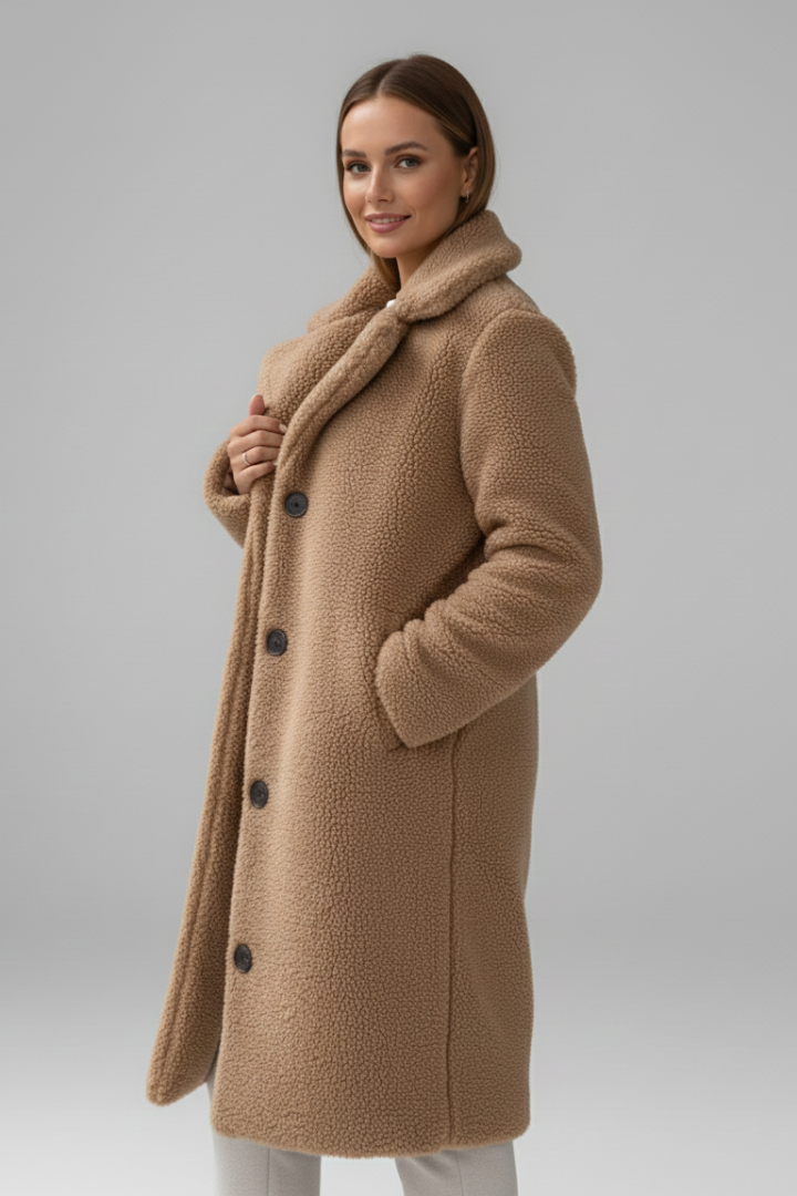 Nora | Elegant Women’s Long Coat with Wide Collar