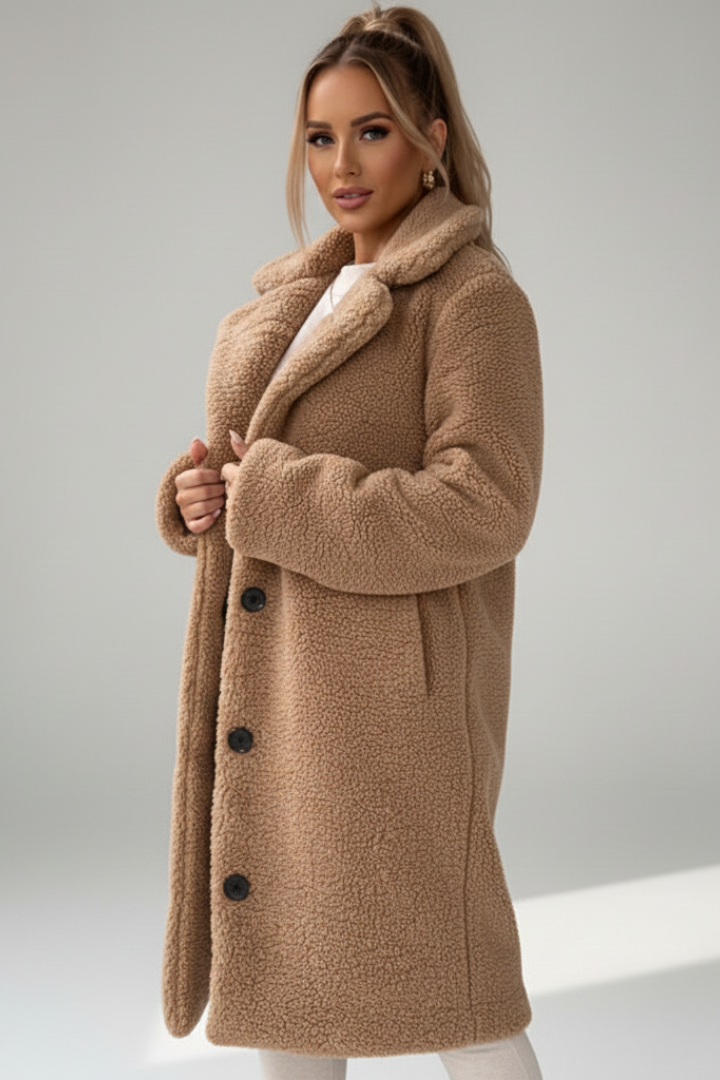 Chloe | Women’s Long Coat with Wide Collar