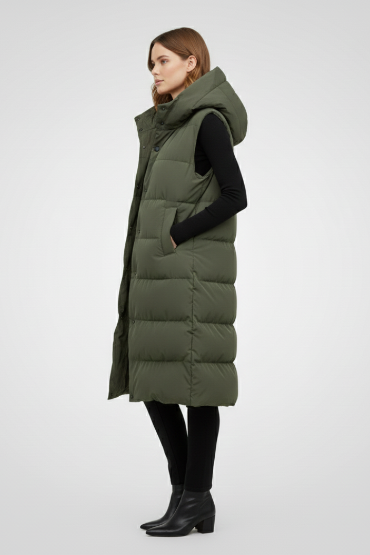 Claire | Women’s Stylish Long Vest with Hood