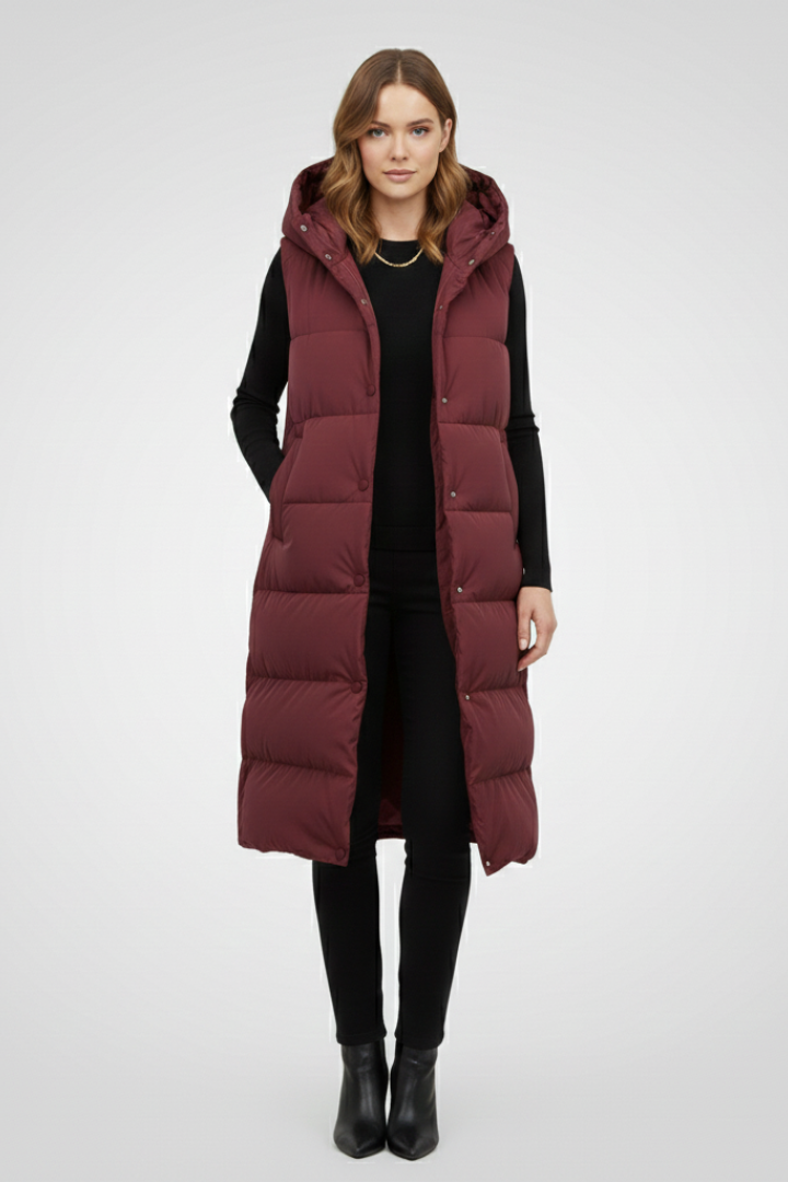 Claire | Women’s Stylish Long Vest with Hood