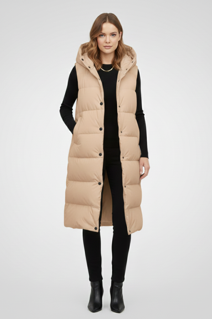 Claire | Women’s Stylish Long Vest with Hood