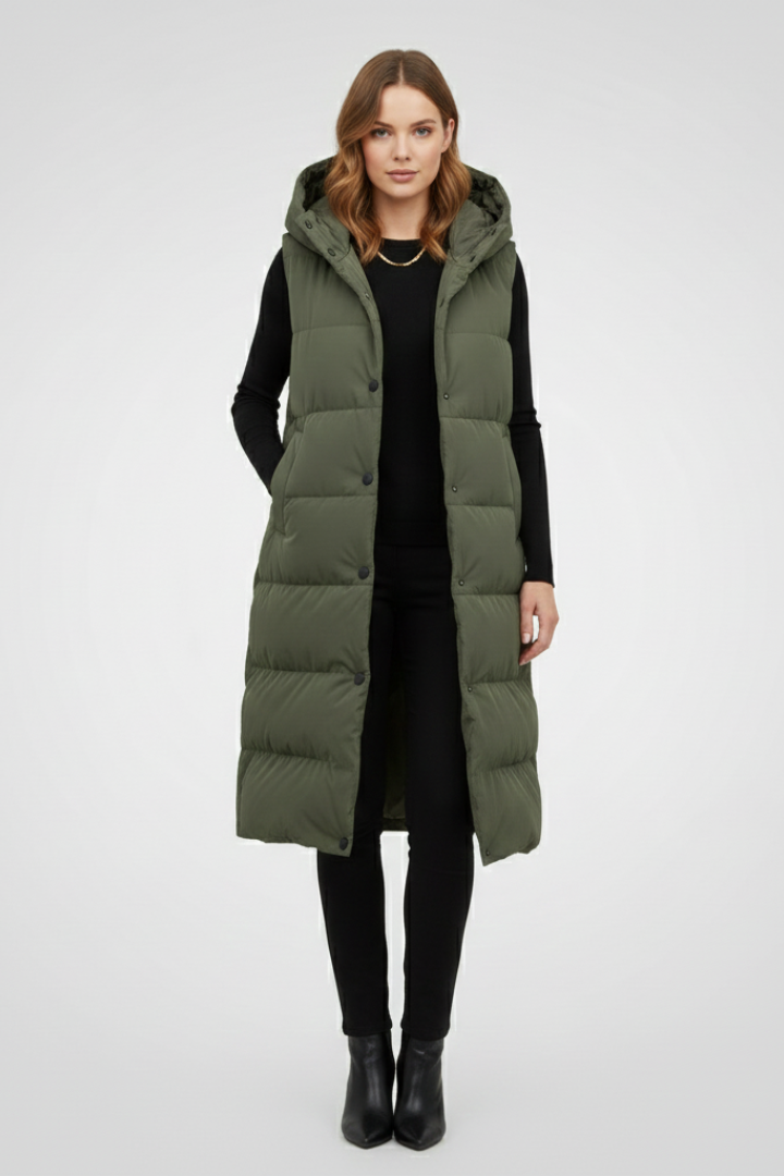 Claire | Women’s Stylish Long Vest with Hood