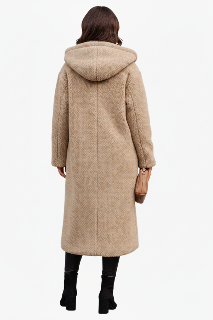 Audrey | Women’s Casual Long Teddy Coat with Hood