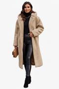 Audrey | Women’s Casual Long Teddy Coat with Hood