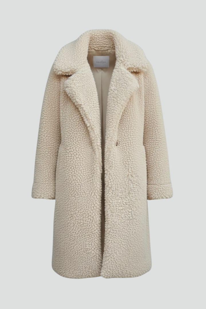 Abigail | Women’s Long Teddy Coat with Buttons