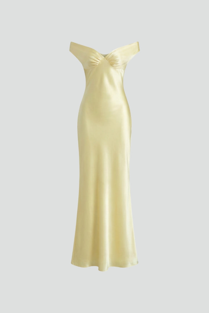 Fiorella | Off-Shoulder Maxi Dress for Women – Floor-Length Evening Formal Gown