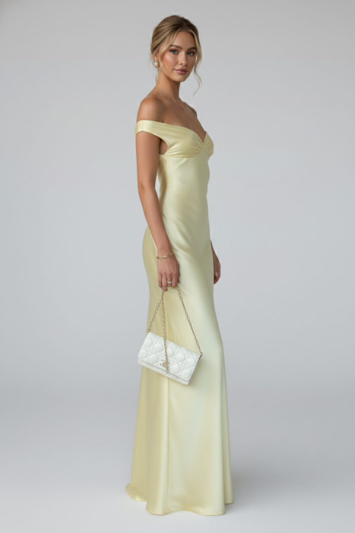 Fiorella | Off-Shoulder Maxi Dress for Women – Floor-Length Evening Formal Gown