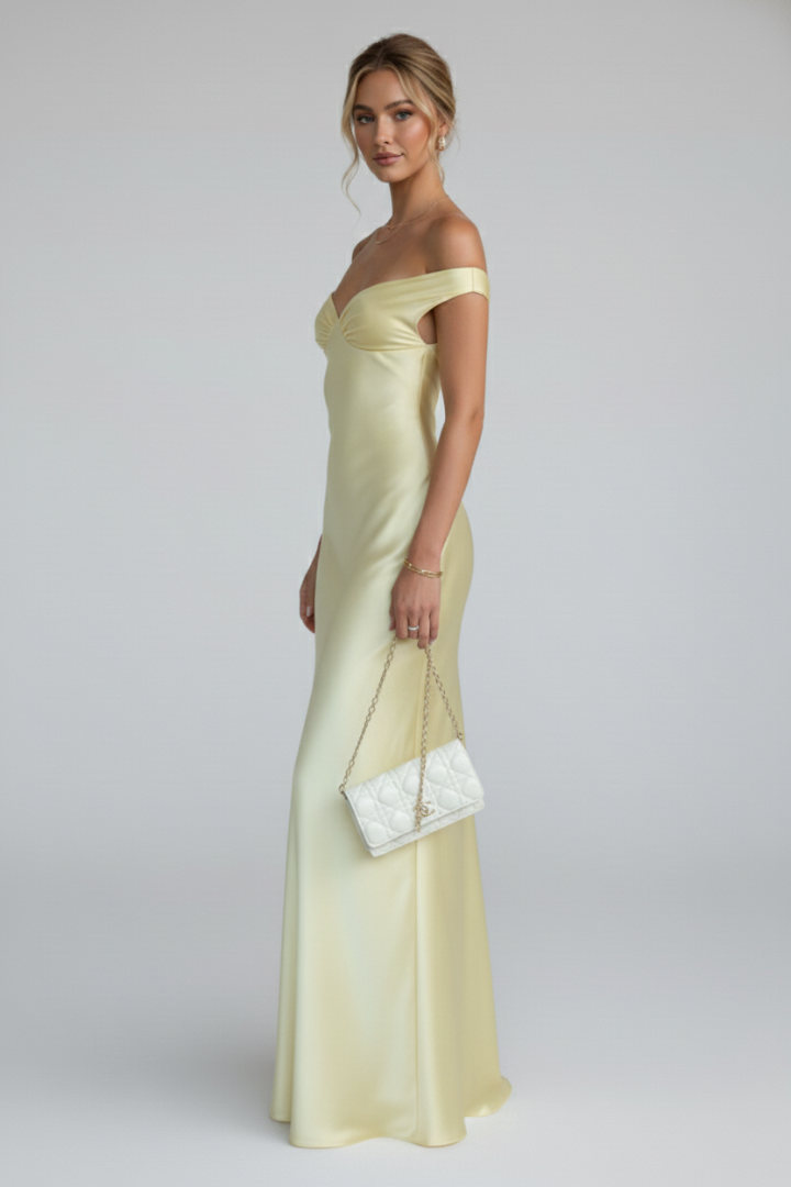 Fiorella | Off-Shoulder Maxi Dress for Women – Floor-Length Evening Formal Gown