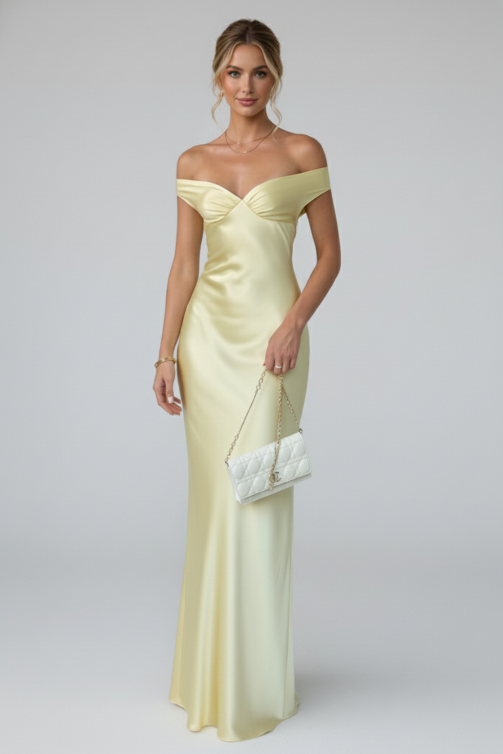 Fiorella | Off-Shoulder Maxi Dress for Women – Floor-Length Evening Formal Gown