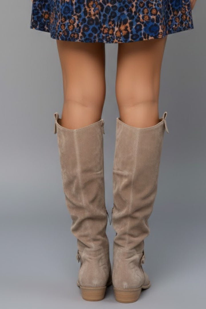 VelaBoots | Women’s Over the Knee Slouch Boots - Flat Heel Pull-On Tall Boots