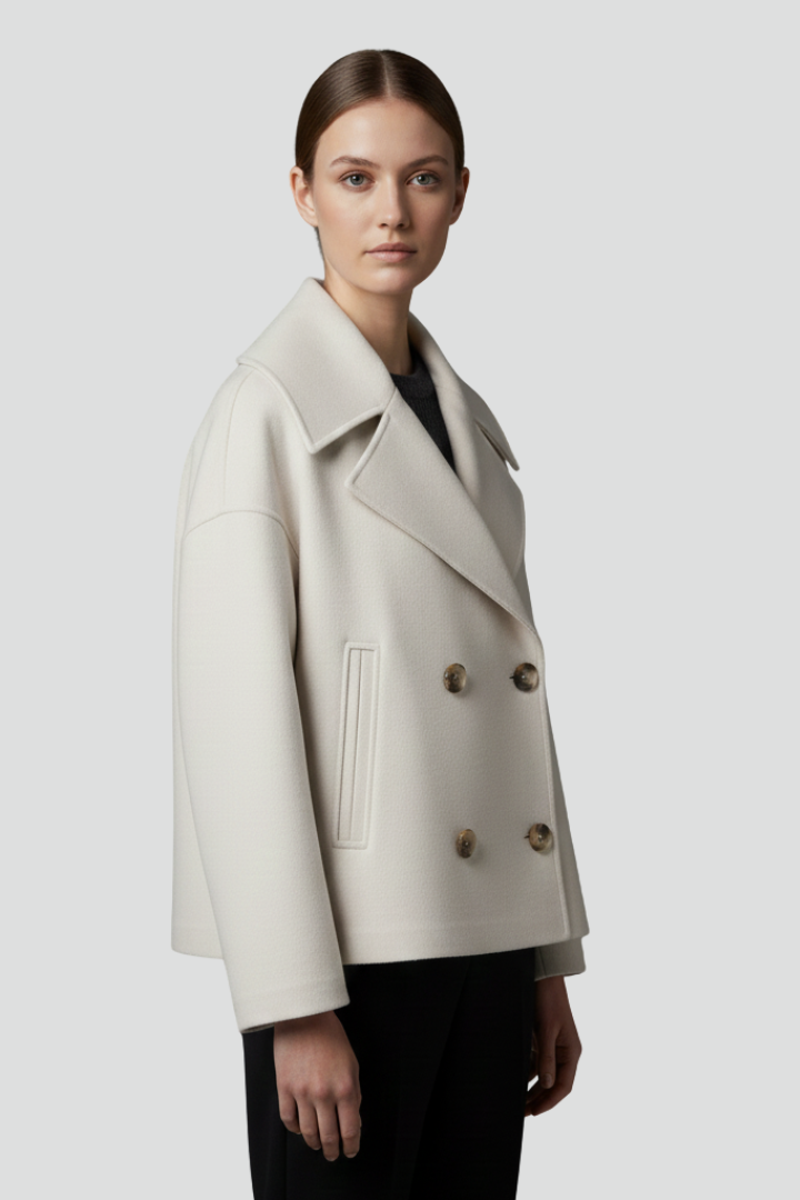 Hazel | Chic Women’s Short Coat with Double Buttons