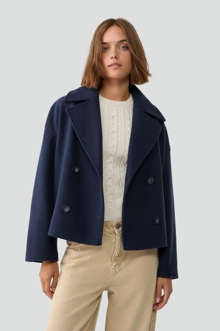 Hazel | Chic Women’s Short Coat with Double Buttons