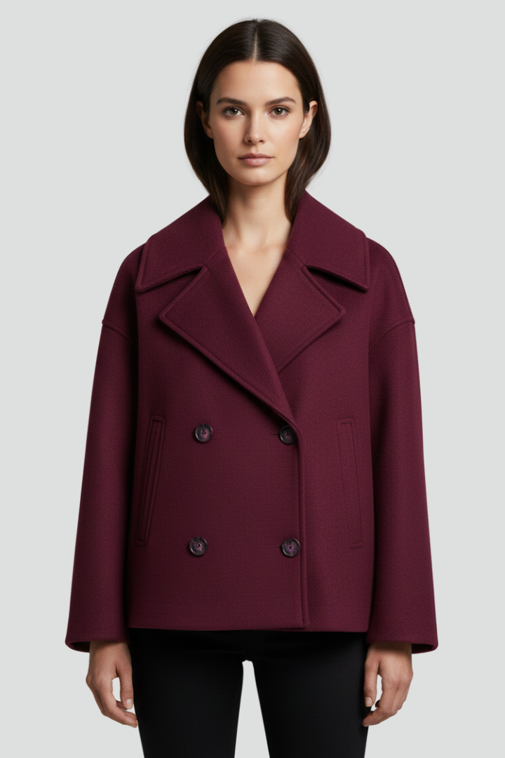 Hazel | Chic Women’s Short Coat with Double Buttons