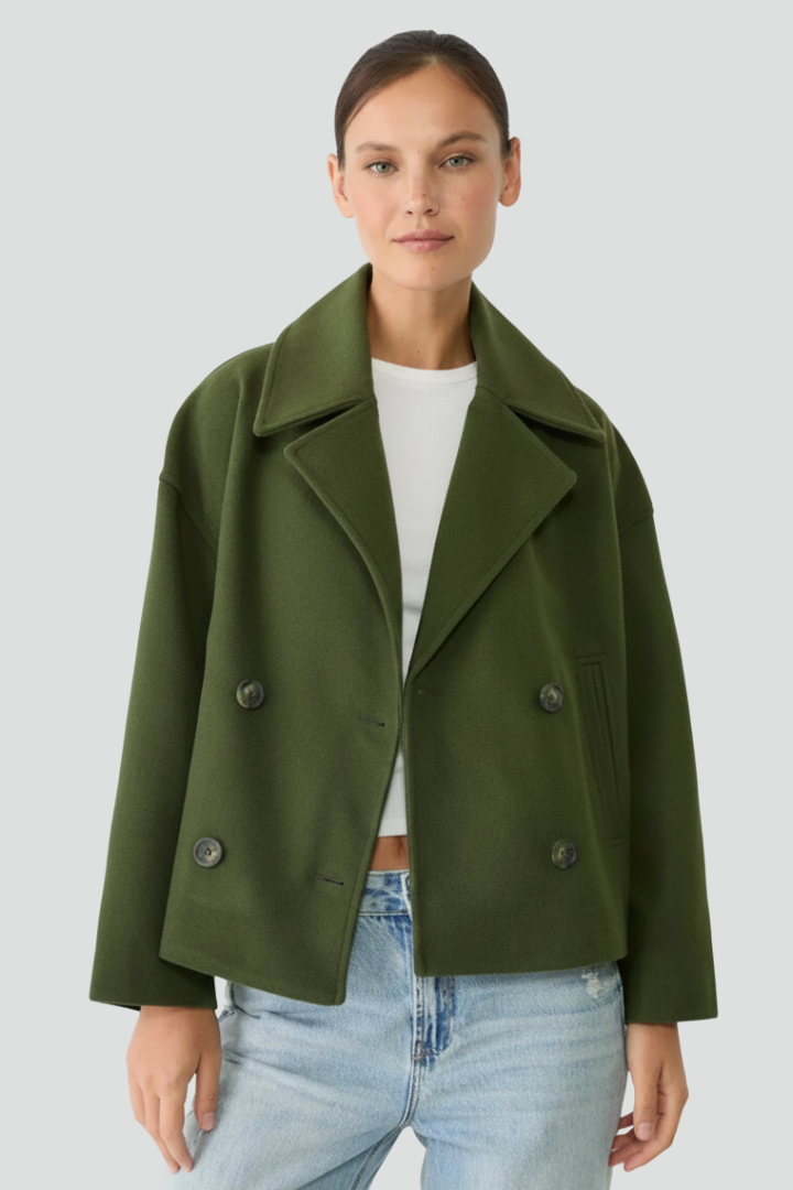 Hazel | Chic Women’s Short Coat with Double Buttons