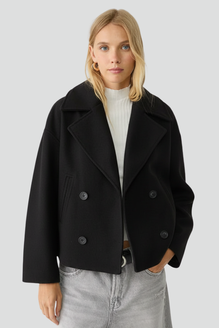 Hazel | Chic Women’s Short Coat with Double Buttons