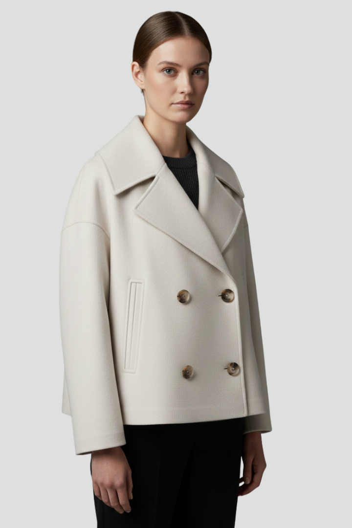 Hazel | Chic Women’s Short Coat with Double Buttons