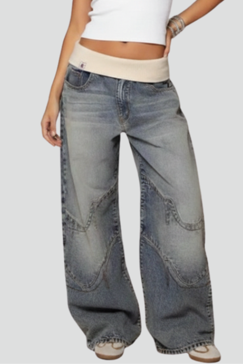 Baggy Wide-Leg Denim Trousers