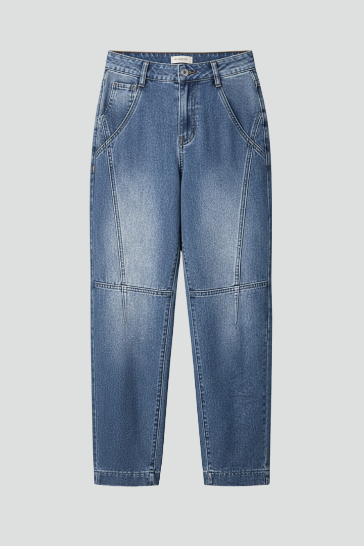 Yexa | Women’s Straight-Leg Jeans – Mid Rise Button Zip Denim Pants