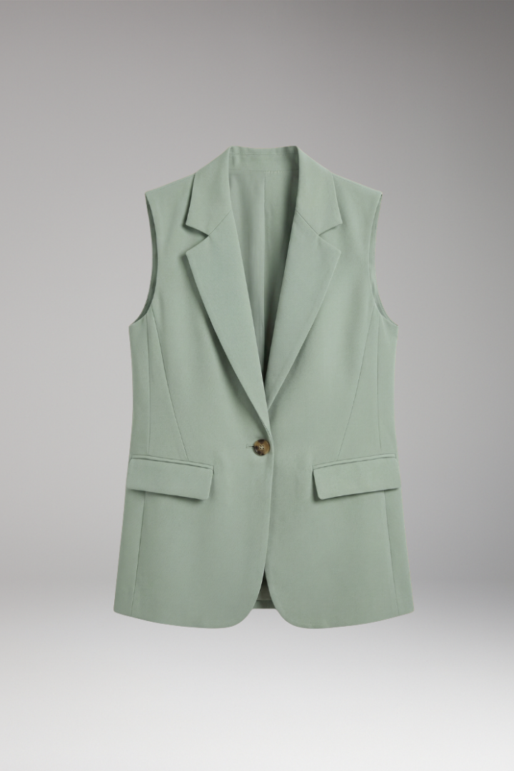 Zadie | Women's Tailored Vest Blazer – Sleeveless Button-Up Waistcoat with Notch Collar