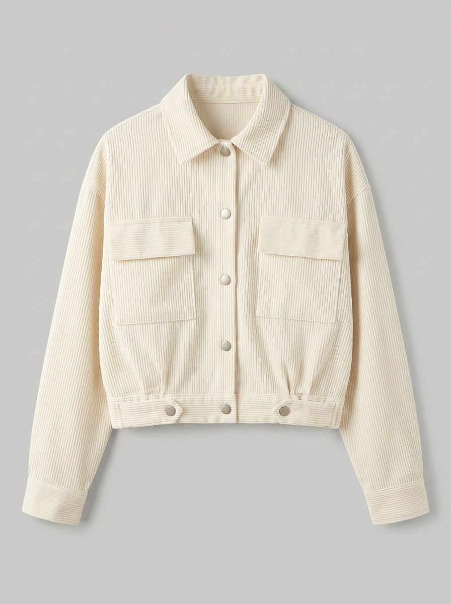 Zafielle | Women's Corduroy Jacket, Lapel Collar Long Sleeve Coat