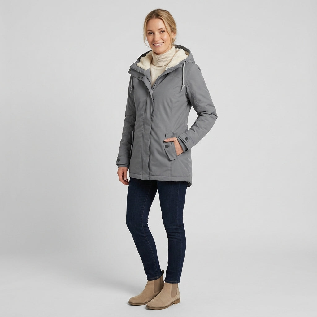 Zarela | Long Women’s Winter Jacket – Waterproof & Windproof with Warm Lining and Hood