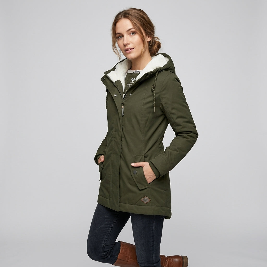 Zarela | Long Women’s Winter Jacket – Waterproof & Windproof with Warm Lining and Hood