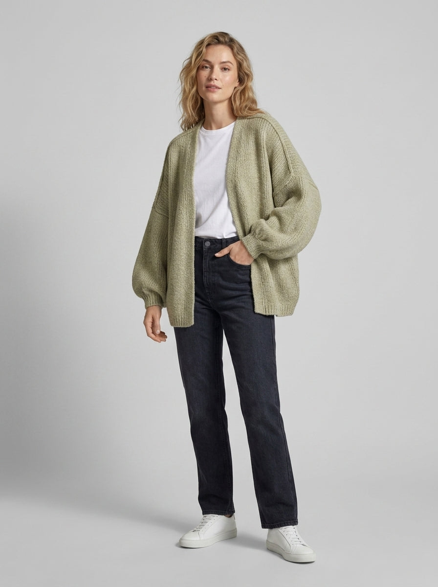Zarelia | Women’s Knit Cardigan with Open Front, Long Sleeves, Textured Knit & Relaxed Fit