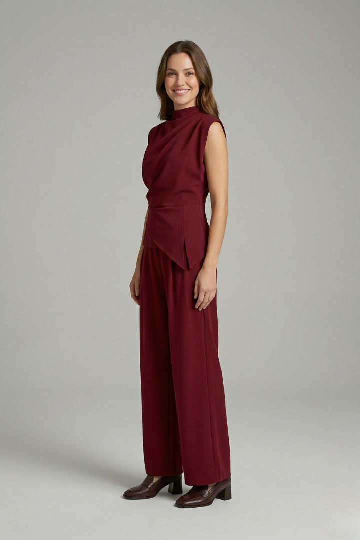 Zarelle | Women's Coordinated Outfit – Sleeveless Top & Straight Leg Trousers