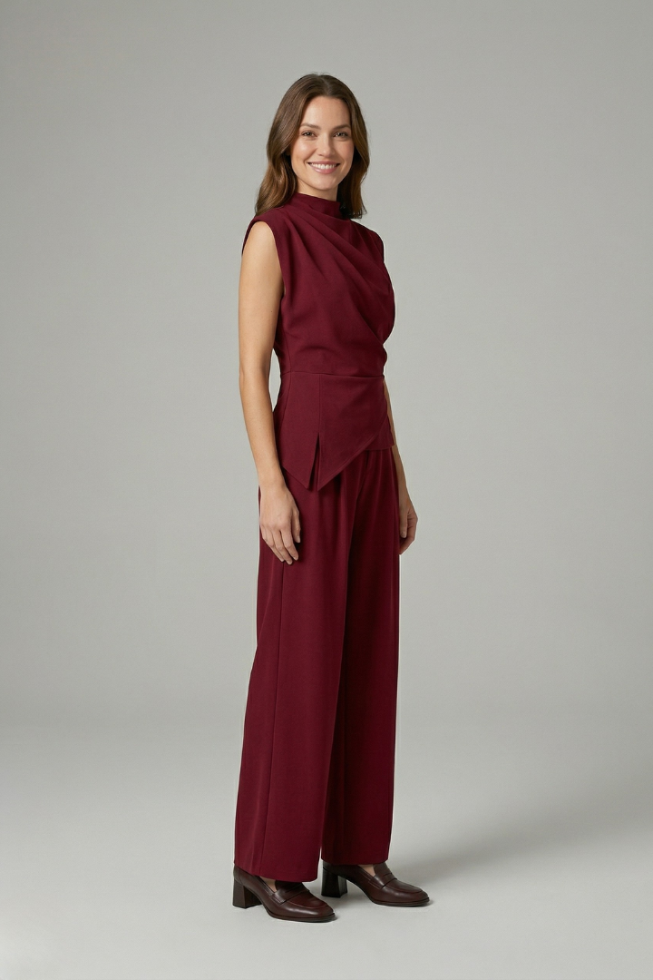 Zarelle | Women's Coordinated Outfit – Sleeveless Top & Straight Leg Trousers
