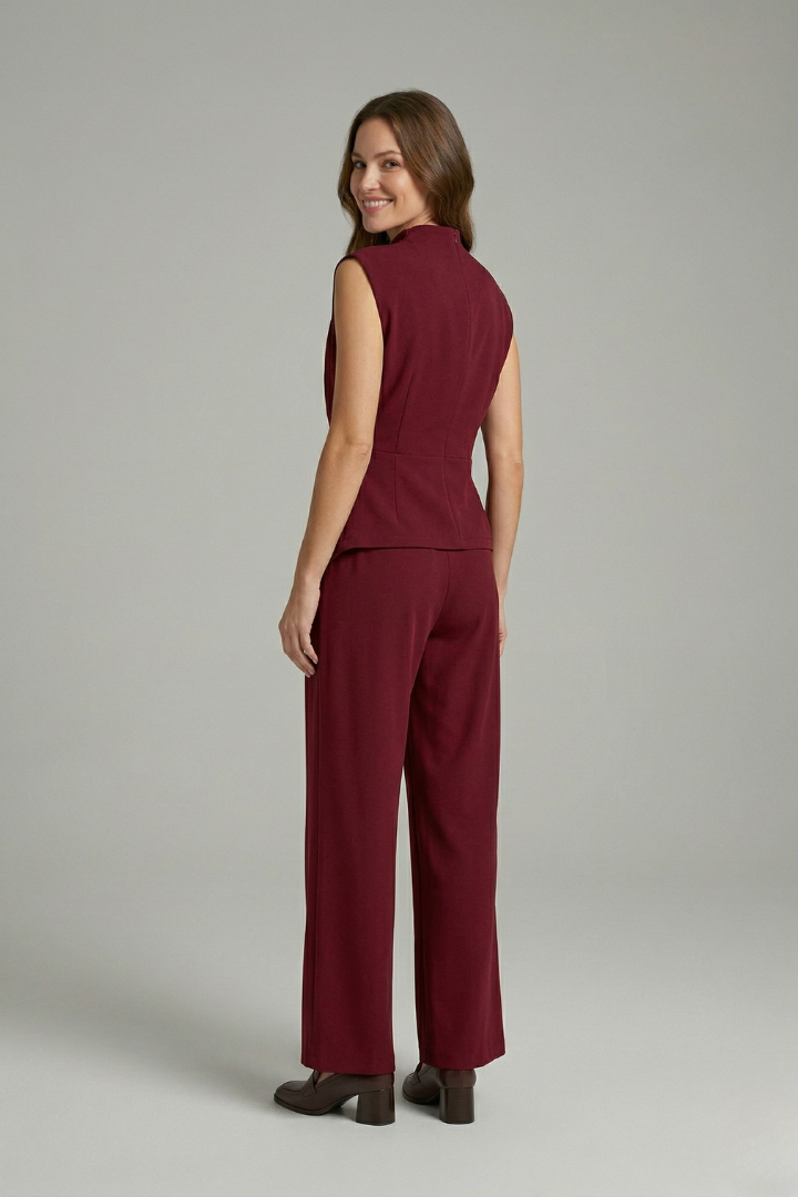 Zarelle | Women's Coordinated Outfit – Sleeveless Top & Straight Leg Trousers
