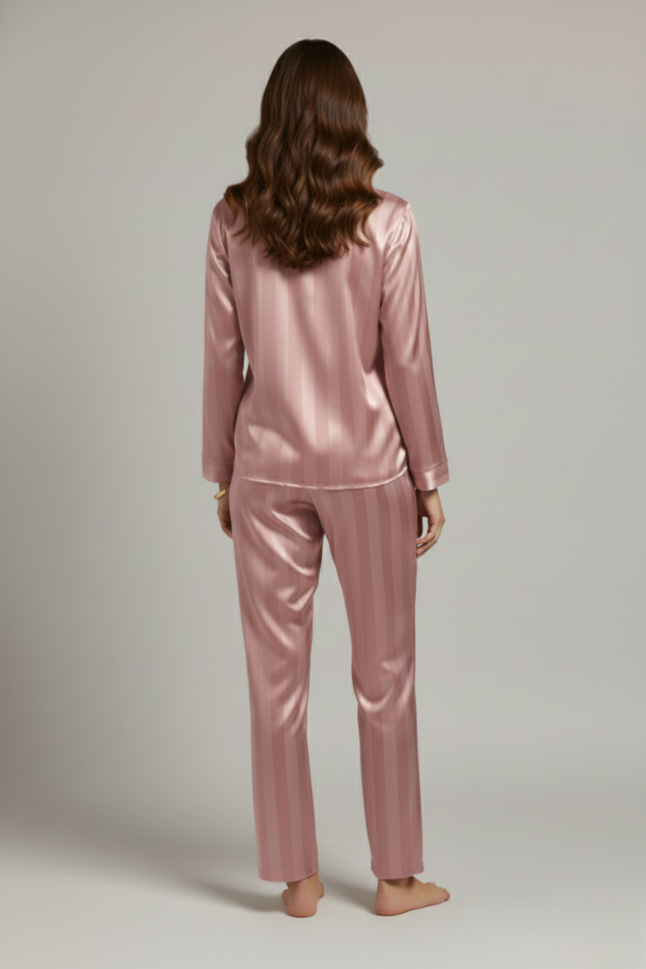 Zaria | Women's 2-Piece Pajama Set – Long Sleeve Button-Down Top & Elastic Waist Pants