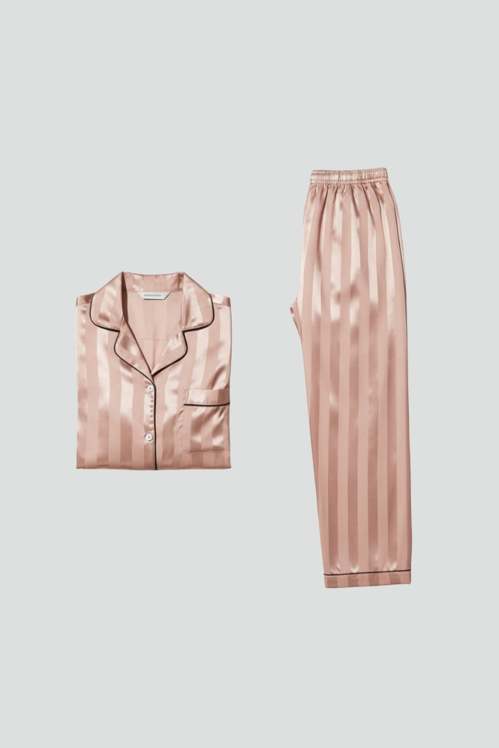 Zaria | Women's 2-Piece Pajama Set – Long Sleeve Button-Down Top & Elastic Waist Pants