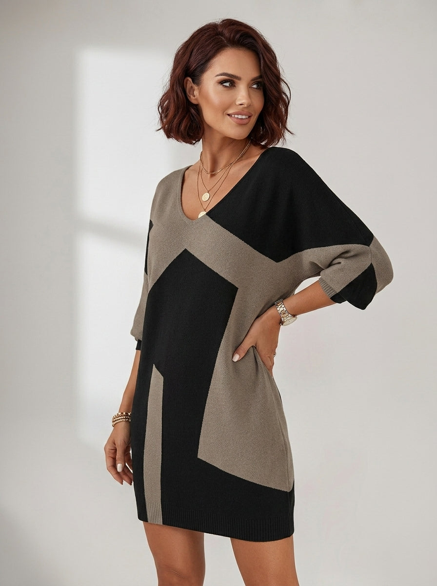 Zaylee | Women’s Loose Fit Dress – Short Sleeve Round Neck Casual Dress