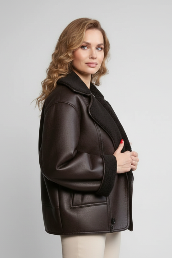 Zaylina | Women’s Cropped Jacket with Notched Lapel, Single Button Closure