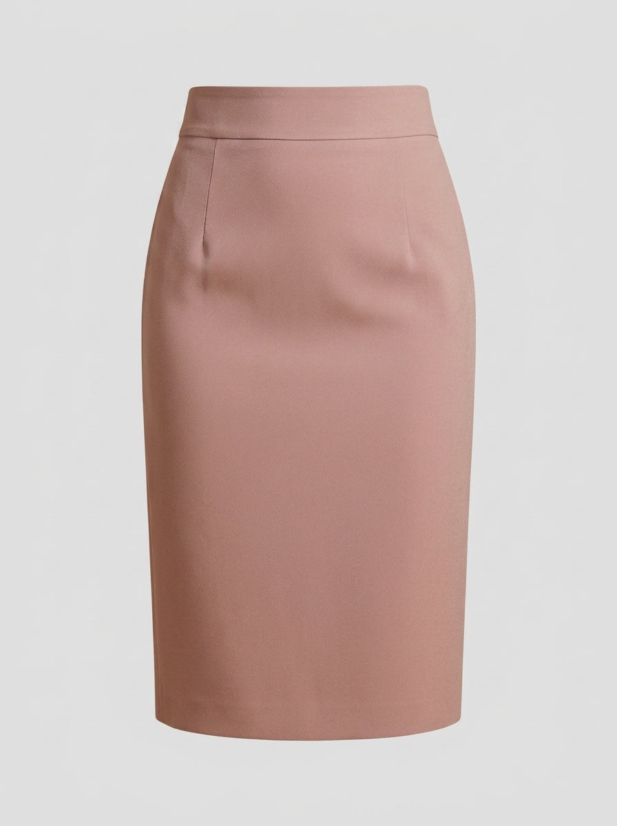 Zelia | Women’s High-Waist Midi Skirt – Fitted Pencil Skirt with Back Slit & Concealed Zip