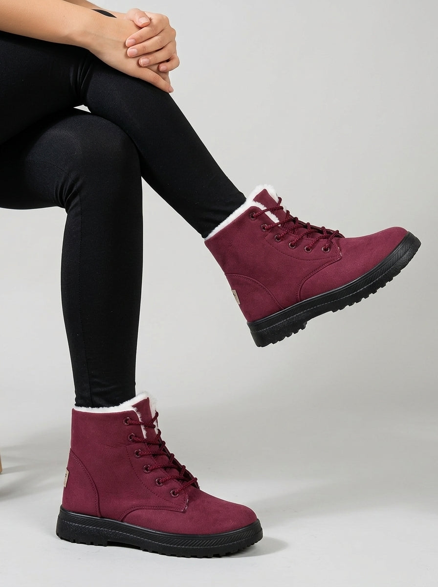 Zelmira | Women's Plush-Lined Ankle Boots, Lace-Up Short Boots