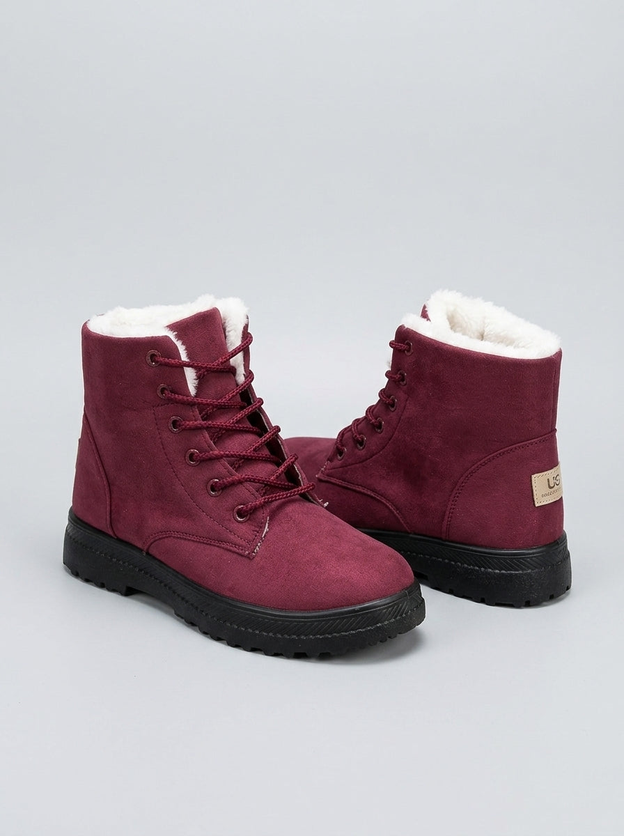 Zelmira | Women's Plush-Lined Ankle Boots, Lace-Up Short Boots
