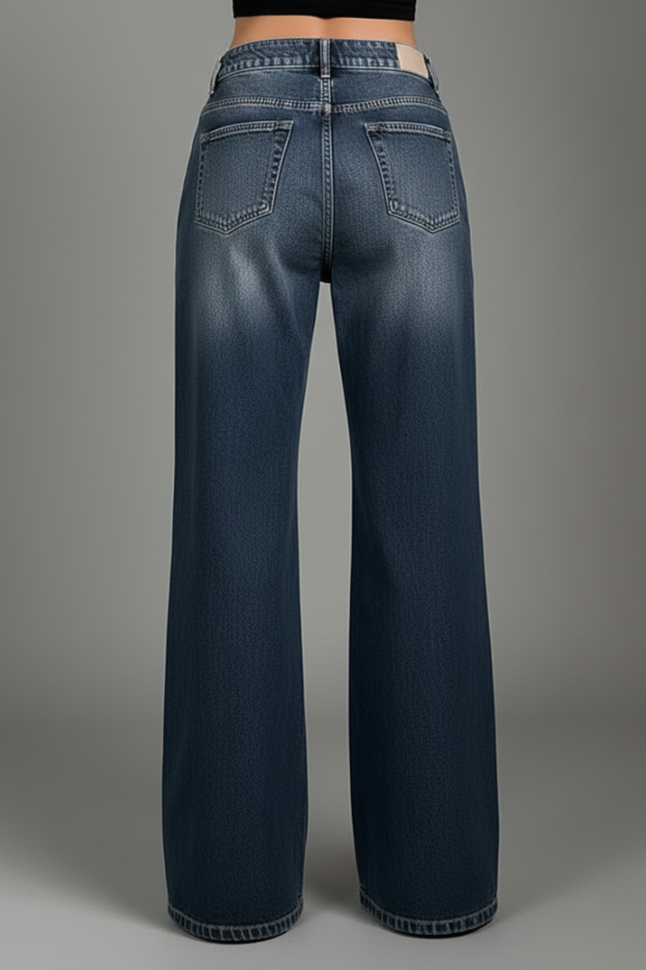 Ziva | Women’s Relaxed Fit Trousers – Mid Waist Wide Leg Long Pants