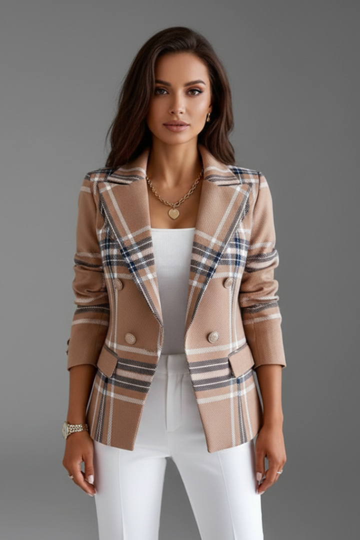 Zoravia | Women’s Textured Blazer, Classic Lapels, Structured Fit, Long Sleeve