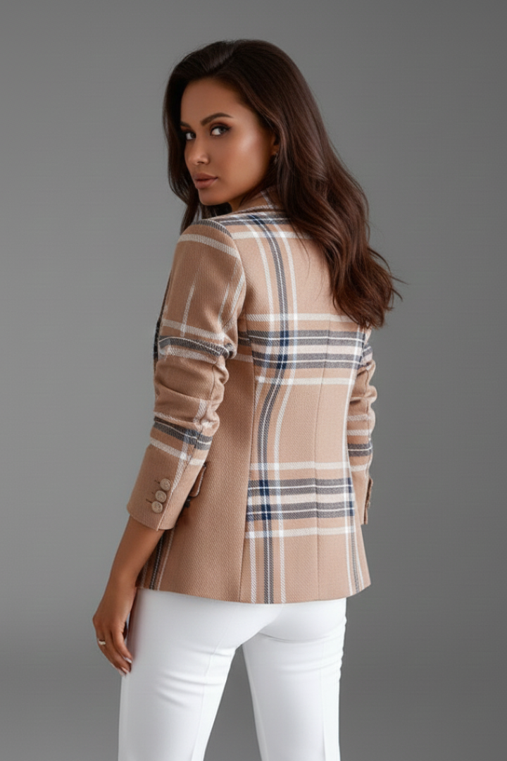 Zoravia | Women’s Textured Blazer, Classic Lapels, Structured Fit, Long Sleeve