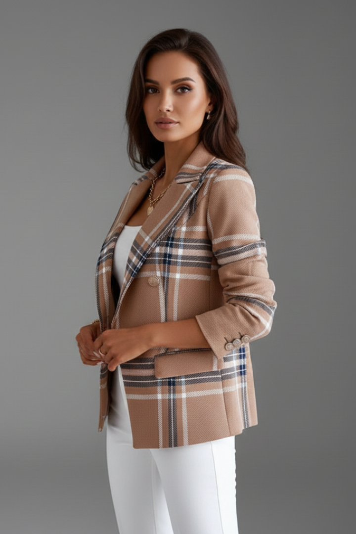 Zoravia | Women’s Textured Blazer, Classic Lapels, Structured Fit, Long Sleeve
